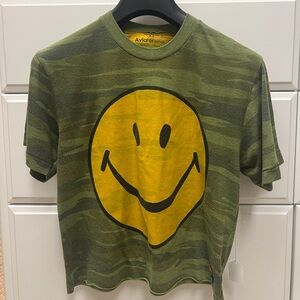 Aviator Nation Camo Tee with Yellow Smiley